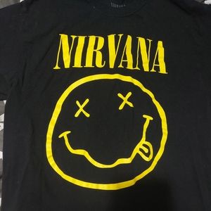 Nirvana Smiley Happy Face T-Shirt Sz Med
